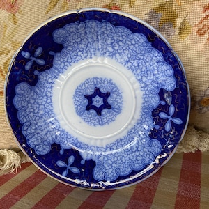 European Utzschneider and Co German  Flow Blue Persian Moss Plate