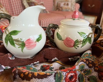 クラシックフランシスカンデザートローズシュガーボウル＆クリーマー