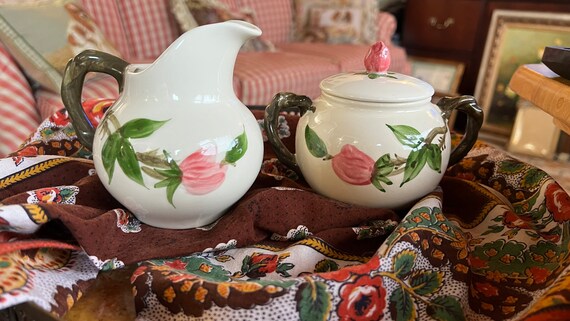 クラシックフランシスカンデザートローズシュガーボウル＆クリーマー