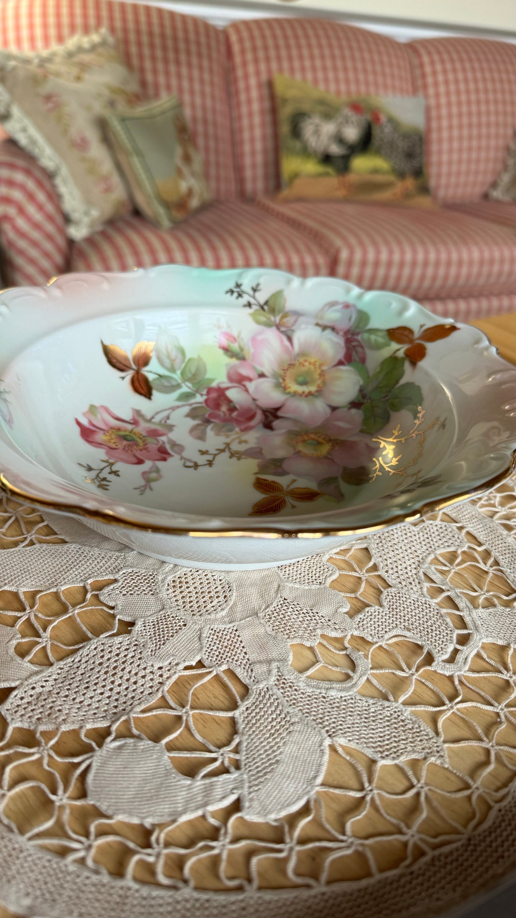 Handpainted Schumann Arzberg Germany Wild Rose Blush Bowl - Etsy