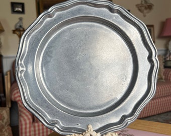 French Country Provence Rustic Crown Castle Pewter Plate