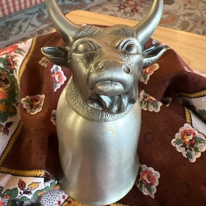 English Whimsical Bull Pewter Stirrup Cup Shot Glass