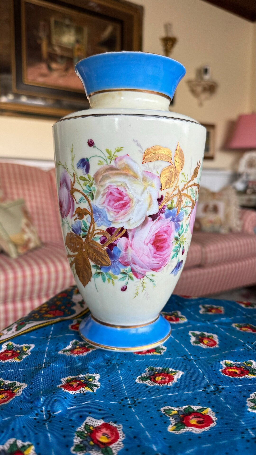 フランスのパリのシックな磁器の手描きの花瓶 - Etsy 日本