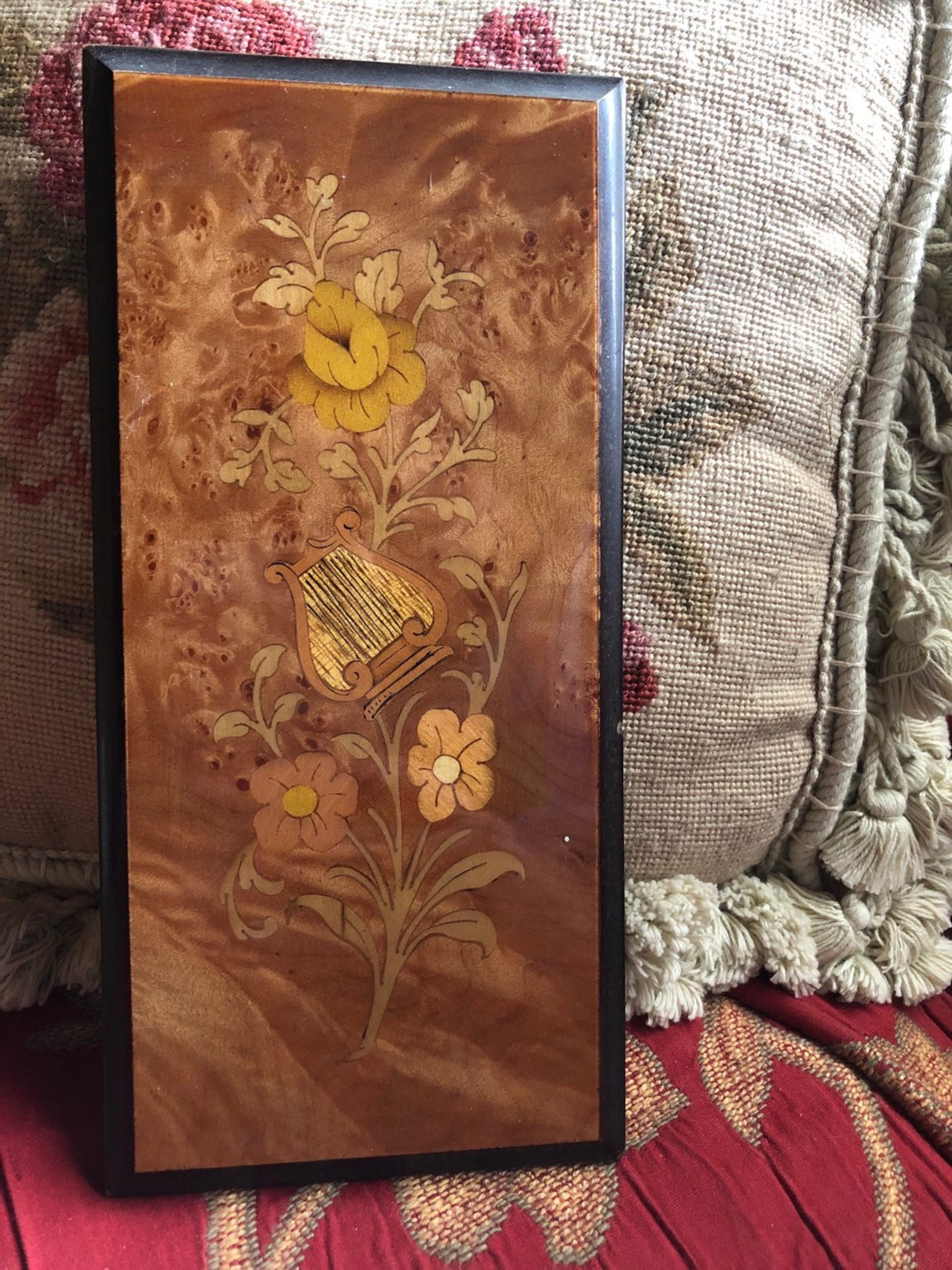 Italian Florentine Wood Inlayed Floral Plaque | Etsy
