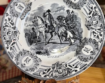 European Belgium Boch Freres Keramis Bonaparte Napoleon Bataille De Wagram Toile Plate