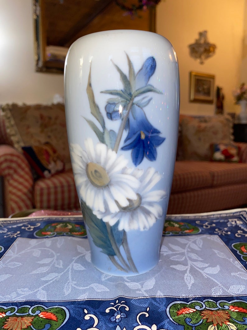 European Country Royal Copenhagen Vase Margaret and Harebell Flower