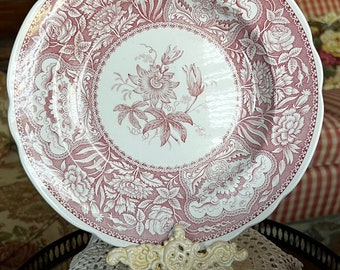 English Country Spode Georgian Series Archive Collection Botanisk Blommig Tallrik