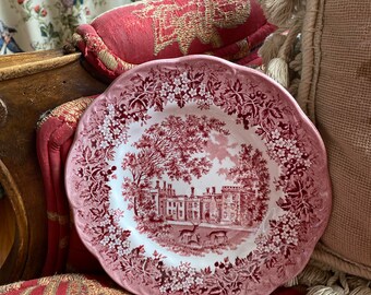 English Country Pink Romantic J And G Meakin Penshurst Place Plate