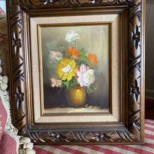 Provence Country Peonies Floral Bouquet Painting Framed Art