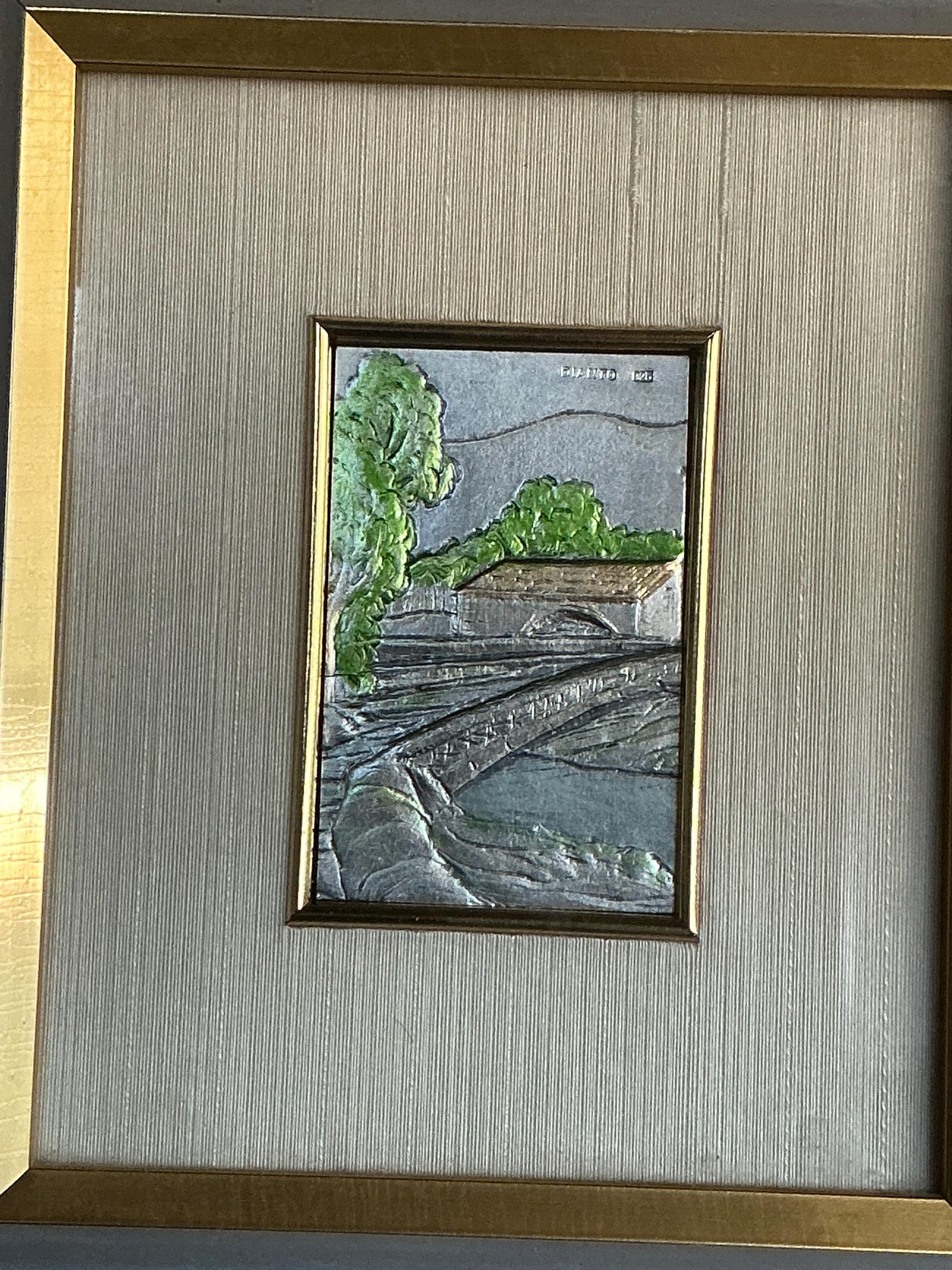 銀版画　イタリア製　　Silver art made in Italy 銀925 Italian Sterling Silver Landscape Scene Frame Art - Etsy