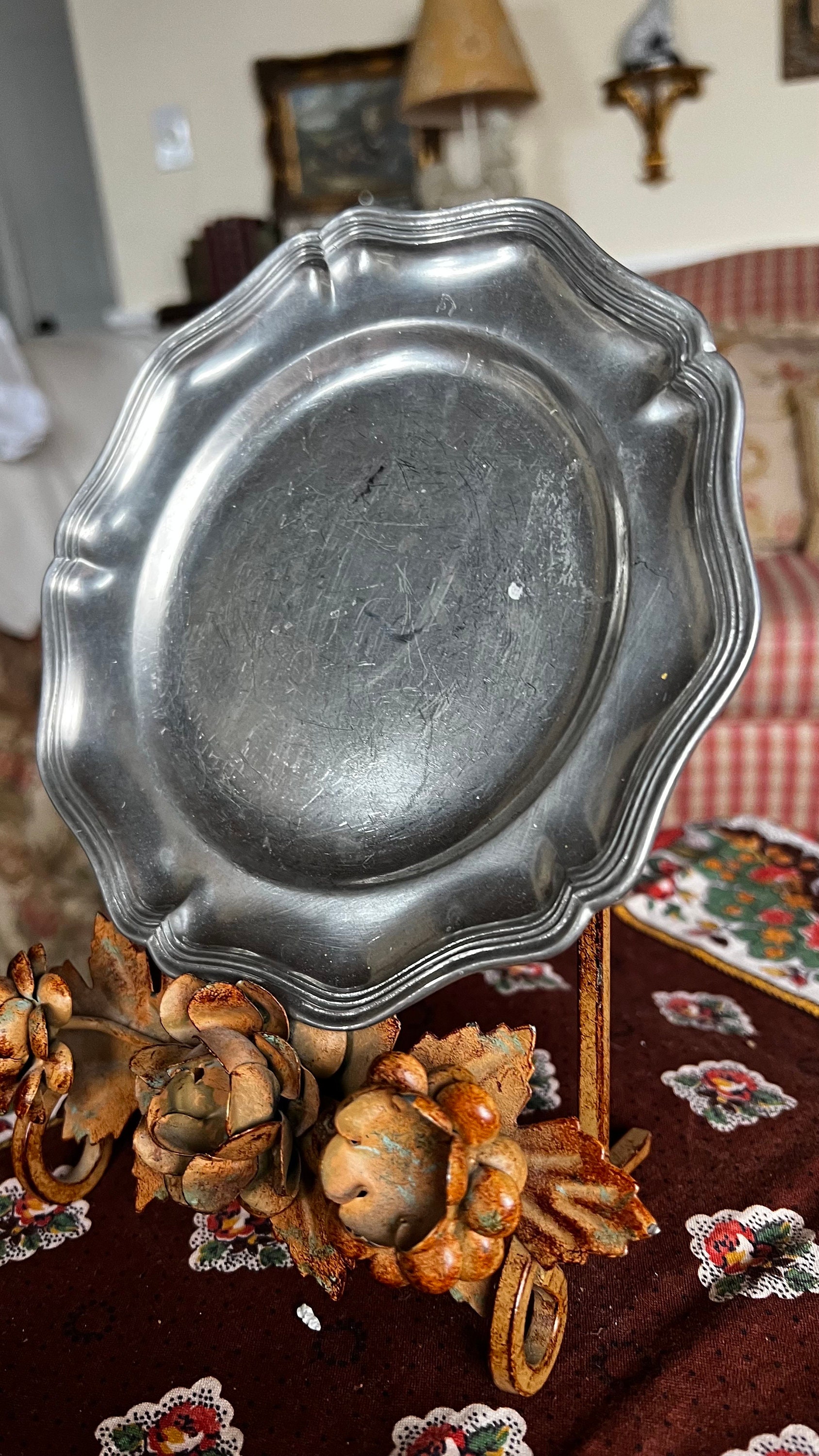 French Country Provence Etain D'art Titre Legal Pewter Plate - Etsy