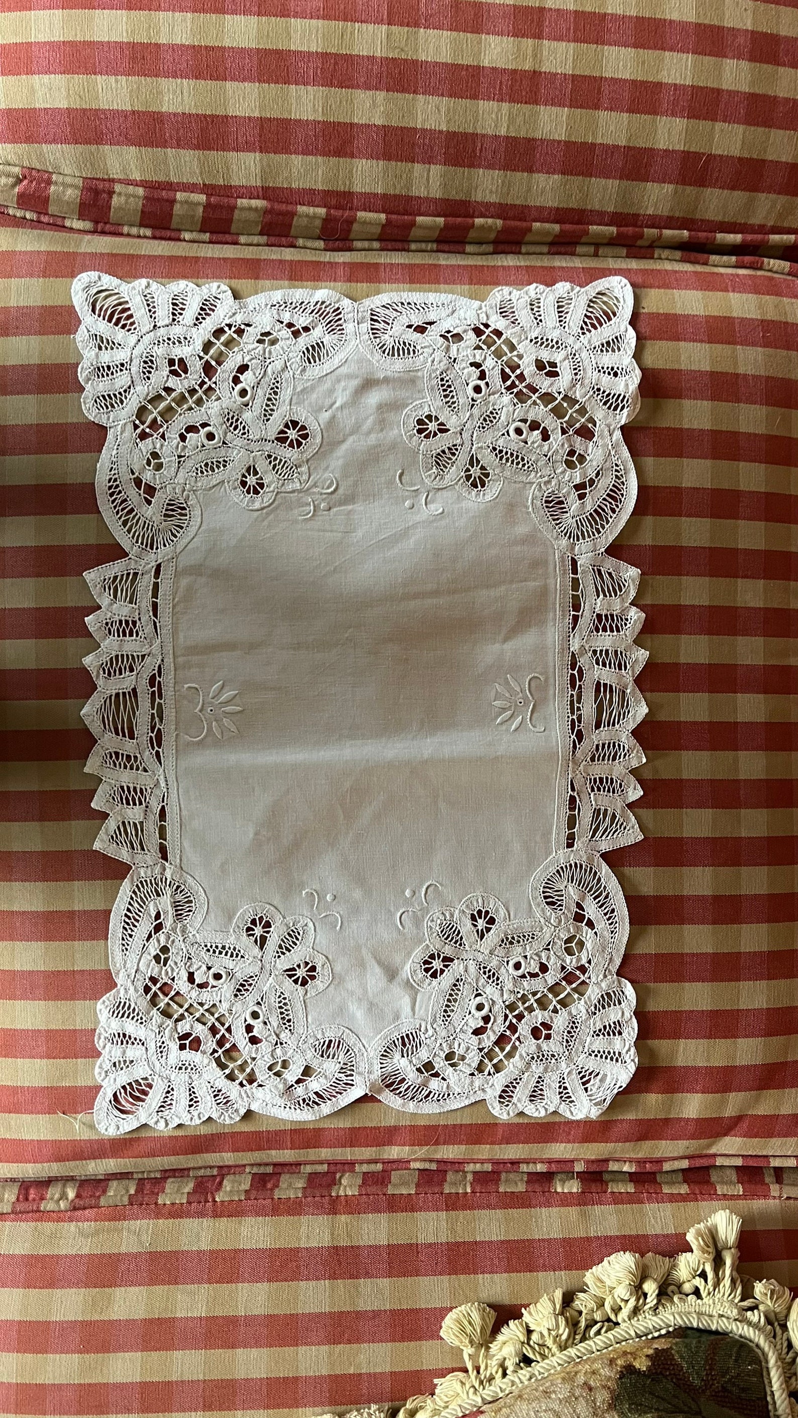 Country Chic Battenburg White Lace Set of Four Placemats Etsy