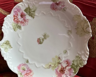 European Garden Chic Scalloped Floral Plate