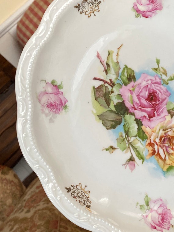 3つの王冠 カントリー シック ヴィンテージ フラワーブーケ プレート