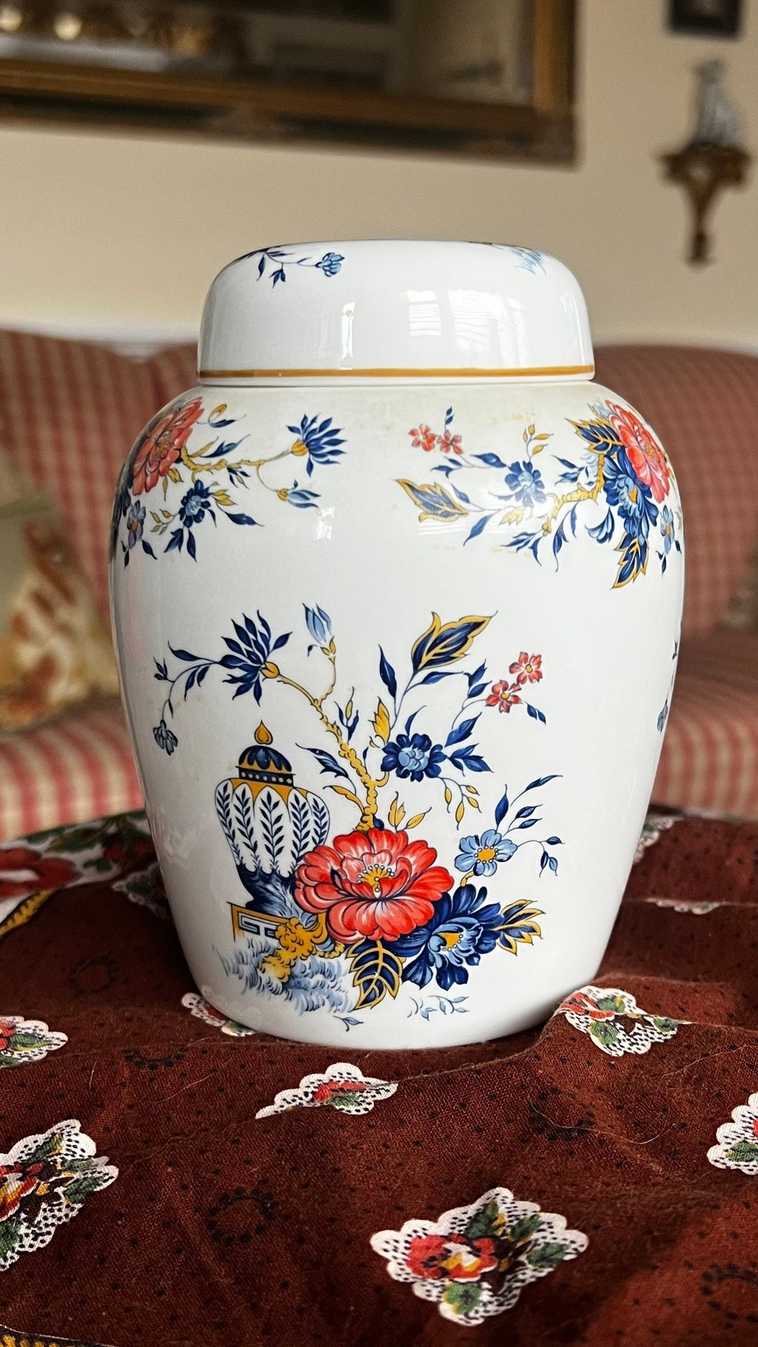 Traditional Classic Penang Ginger Jar Vase by Crown Staffordshire