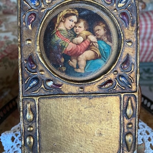 Italian Florentine Religious Madonna Mary with child and Jesus Art