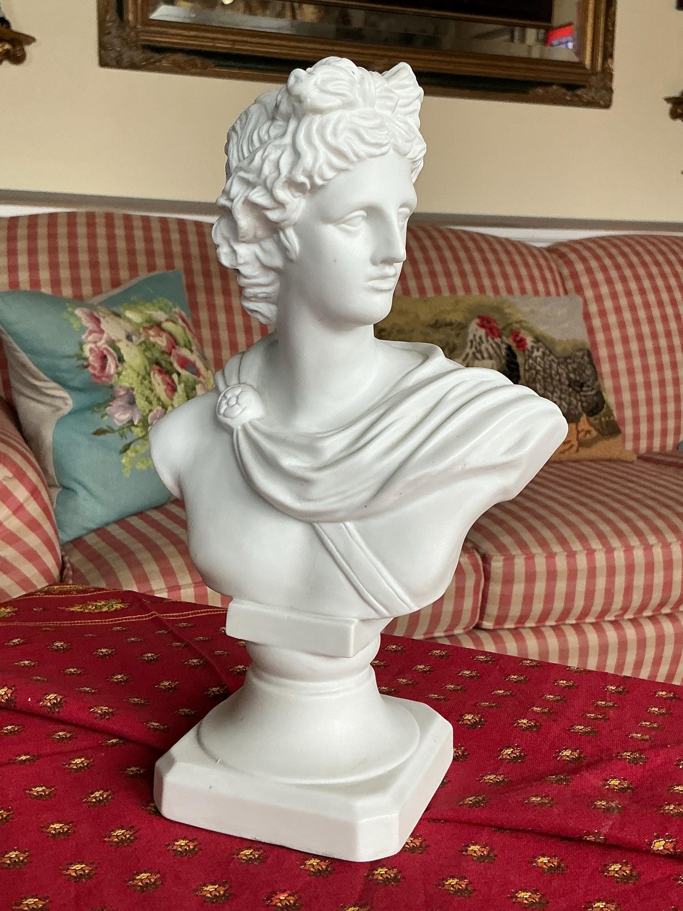 ギリシャ神アポロンのベルヴェデーレ パリアン陶器の彫刻胸像 - Etsy 日本
