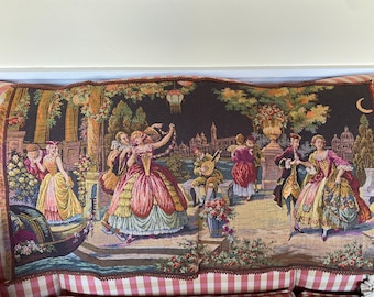 European Victorian Antique Social Gathering Dance Tapestry