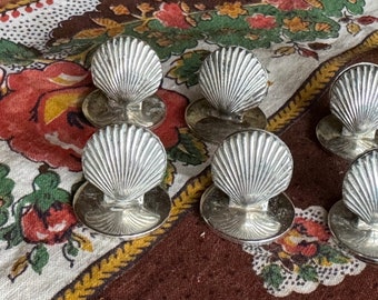 SILVER イタリア ロータリークラブ 貝殻 トレイ シェル シルバー 置物 Classic Traditional Set of 6 Tiffany Modern Classical Scallop
