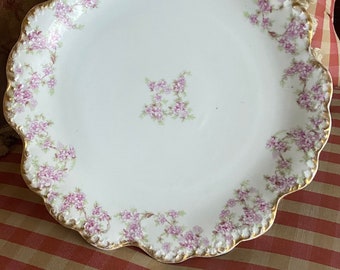 French Paris Chic Limoges Lilla Floreale Vanity Vassoio Platter