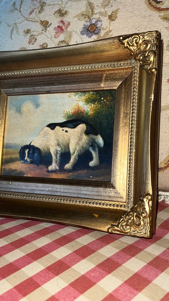 English Country King Charles Dog Oil Painting By Robert Grace