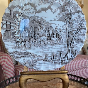 English Country Brown Ironstone Royal Mail Staffordshire Plate