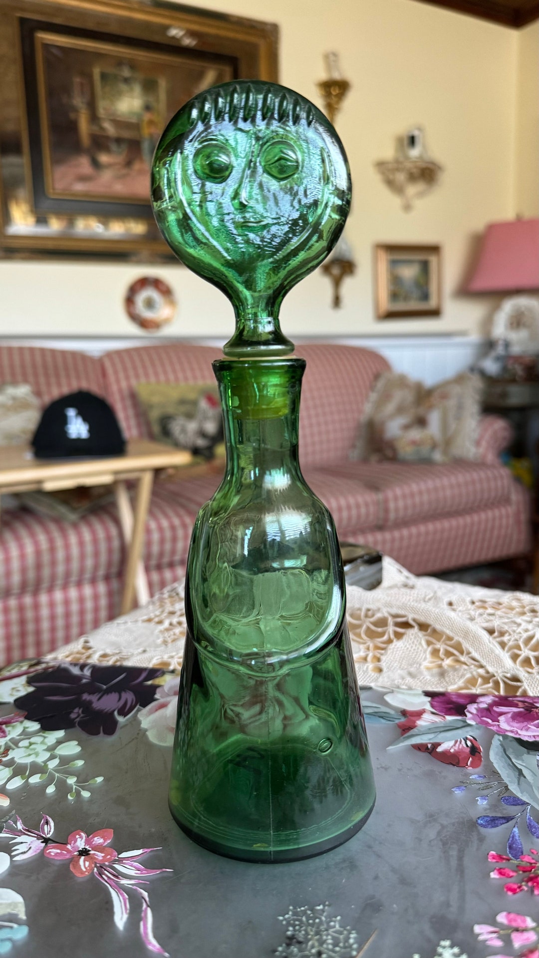 Whimical Vintage Kosta Boda Eric Hoglund Art Glass Face Stopper