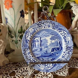 Francês Country Spode Blue Room Prato azul italiano
