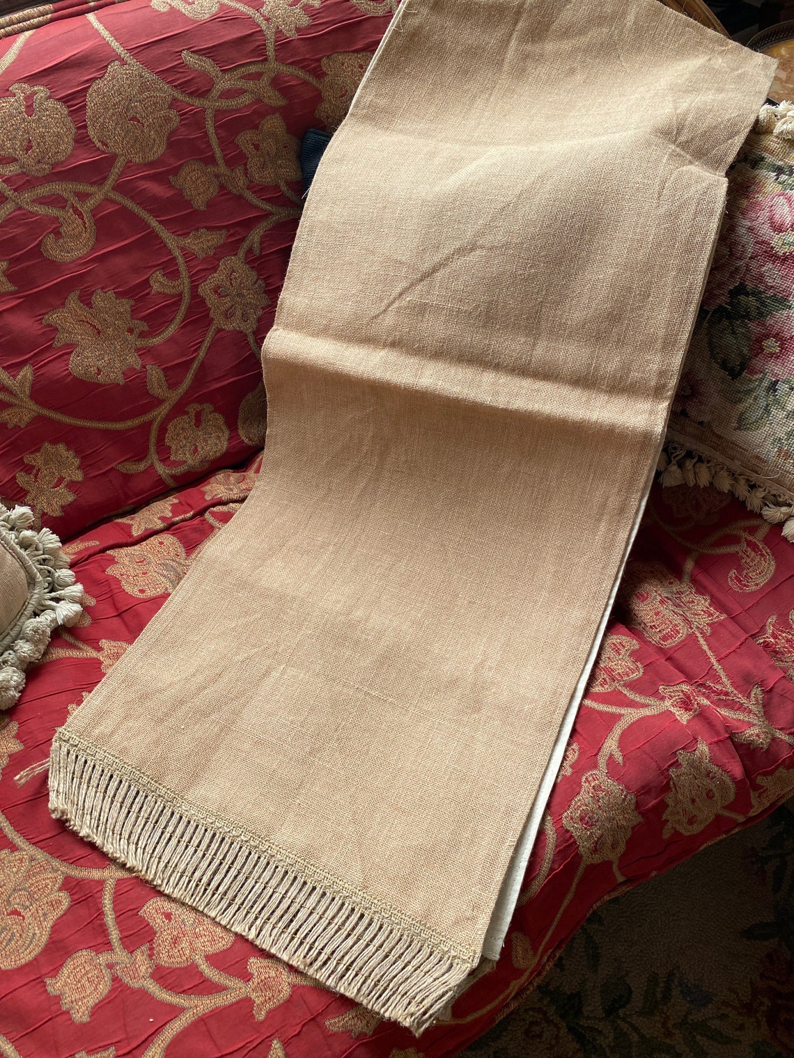 French Country Provence Rustic Twine Table Runner Etsy