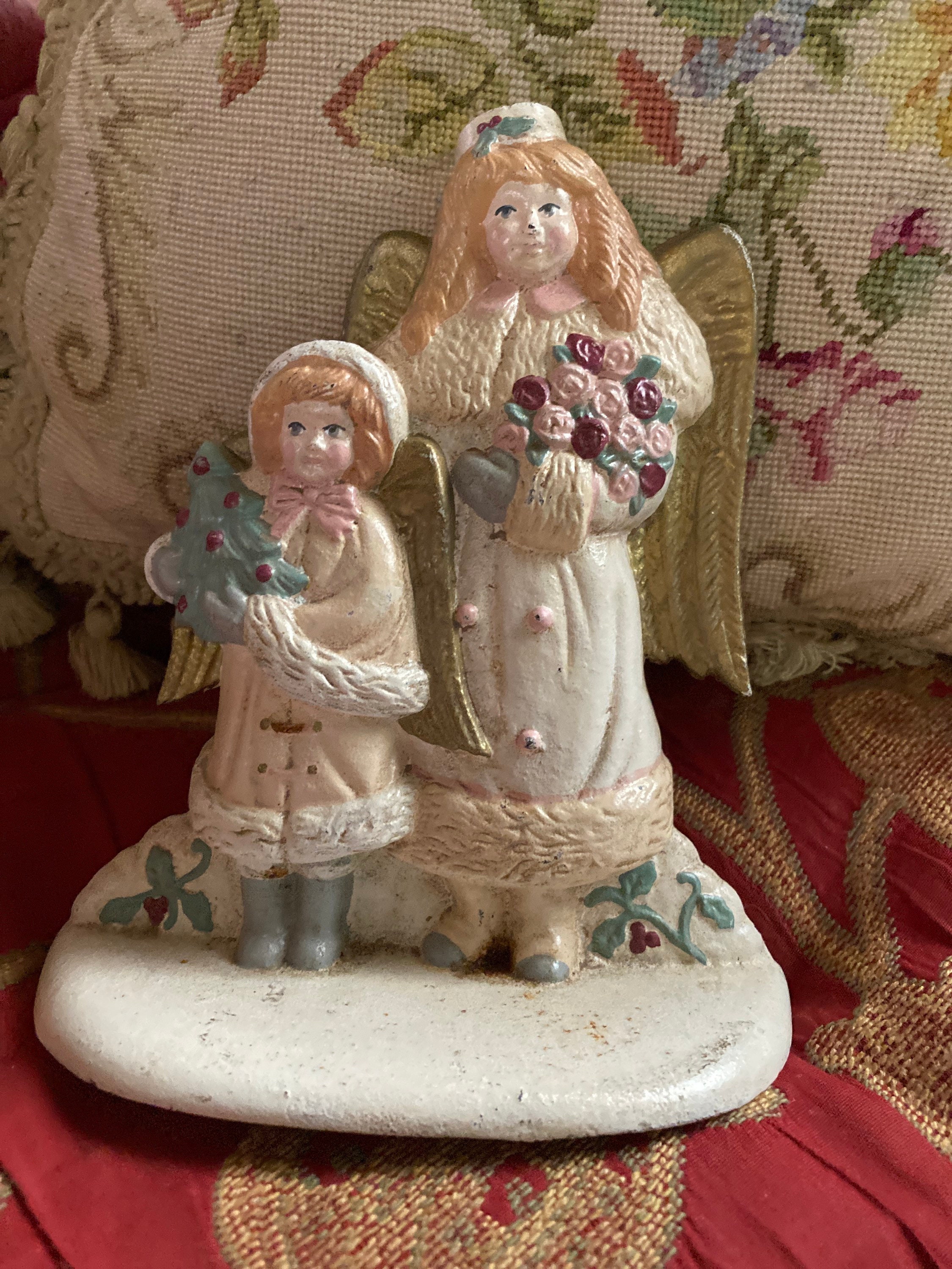 Guardian Angel & Child Merry Christmas Metal Door Stop