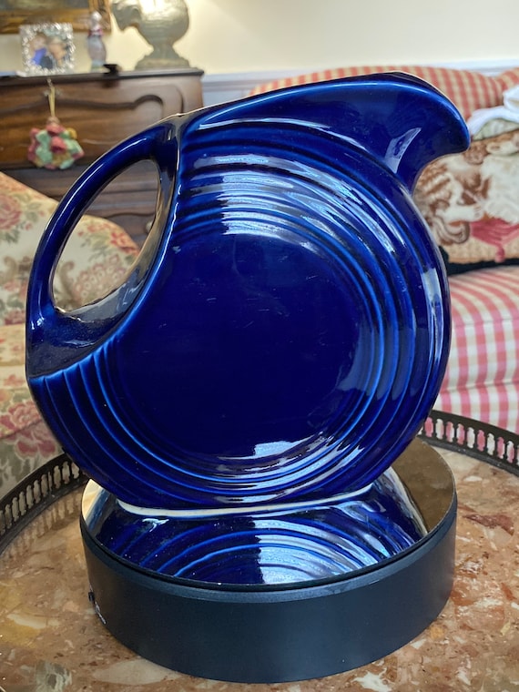 Classic Cobalt Blue Fiesta Disk Pitcher Homer Laughlin Pitcher