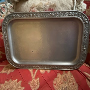 Farmhouse Metal Cherub Serving Tray