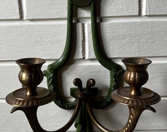 Franse Land Provence Messing Double Sconce Kandelaar