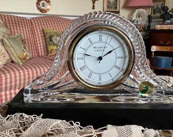 Traditional Classic Mantel Waterford Ireland Crystal Arch Clock