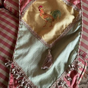 French Country Chic Provence Toile Rooster Table Runner