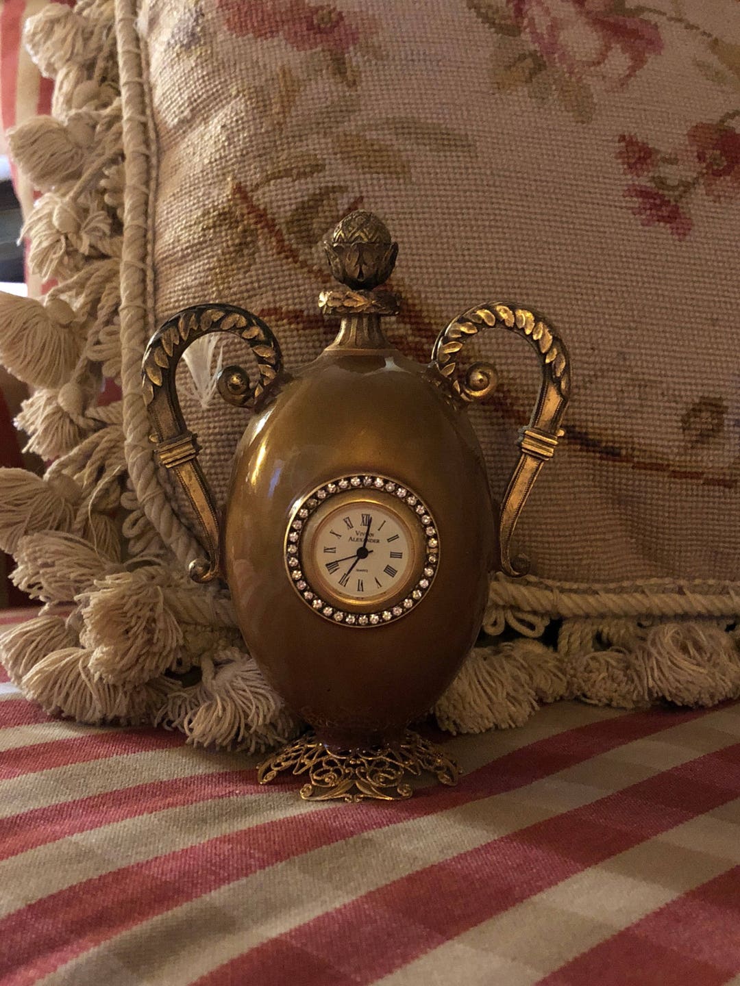 Traditional Ornate Vivian Alexander Jeweled Goose Egg Clock - Etsy
