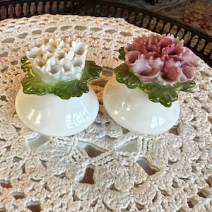 Shabby Chic Cottage English Aynsley Flowers Salt and Pepper Shakers