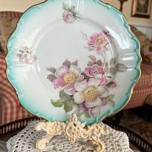 European Imperial Germany Dogwood Floral Scallop Plate