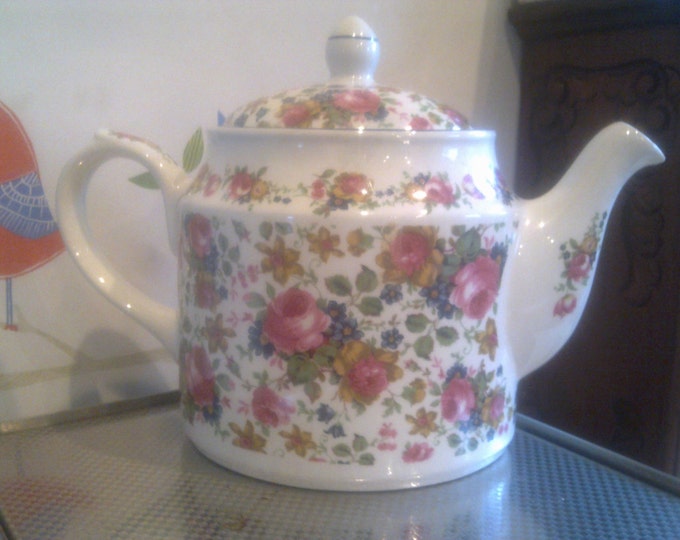 Sadler Vintage Teapot in Olde Chintz Roses Design Etsy