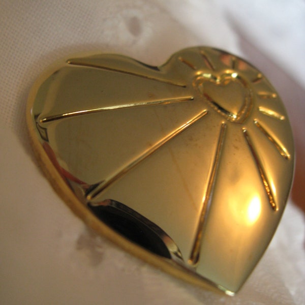 Collectable 1990s Variety Club gold heart brooches/badges in two different designs