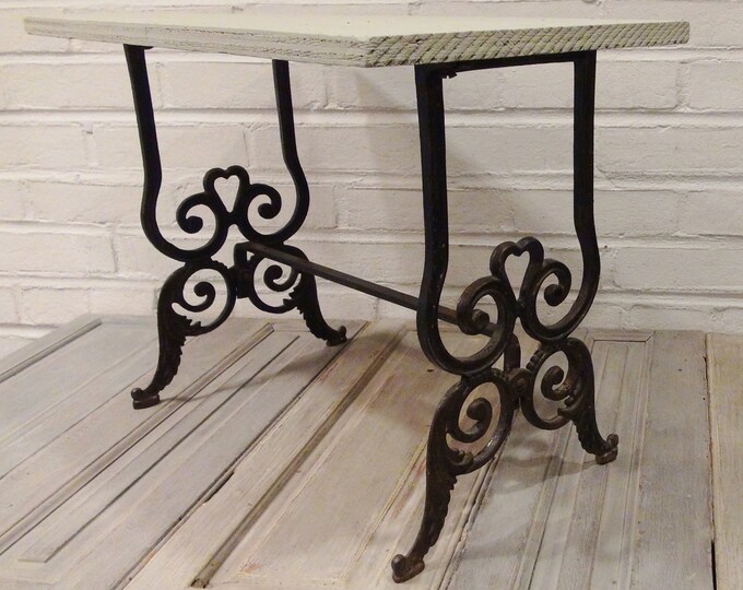 Antique Cast Iron Side Table End Table Footstool Etsy