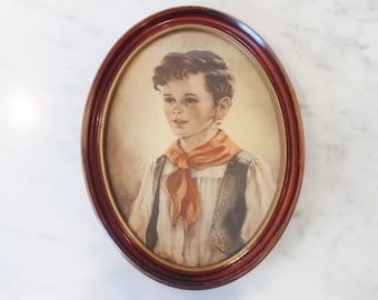 Vintage Frame with Print of Young Boy (Chico)