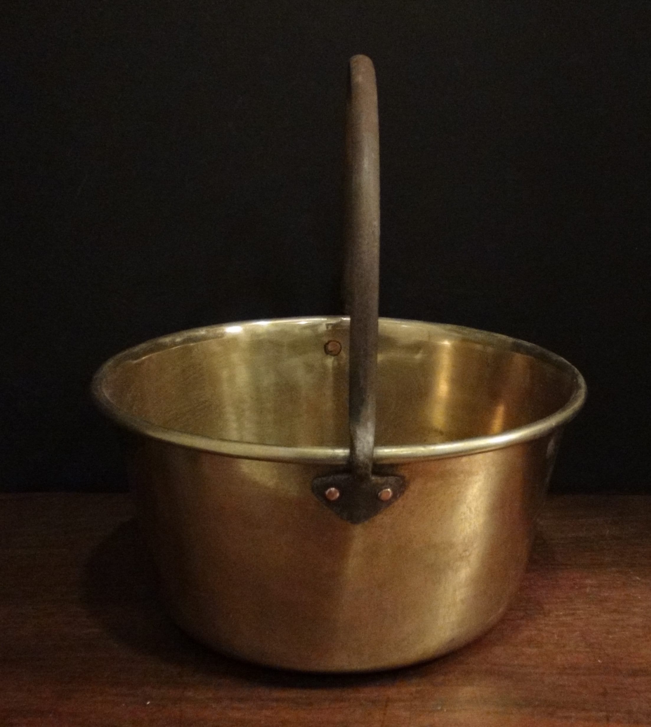 Antique Brass Pot Open Hearth Cooking Kettle Stationary Etsy