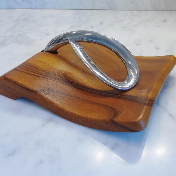 Nambe Breeze Napkin Holder / Acacia Wood