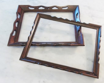 2 Antique Scalloped Wood Frames