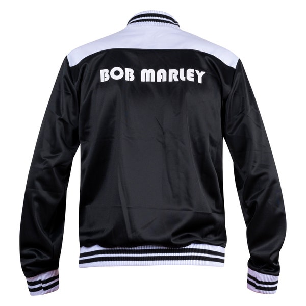 Veste Bob Marley - Rasta Vibes Vêtements d’extérieur noirs et blancs - Reggae Legend Tribute - Streetwear inspiré d’un musicien unique