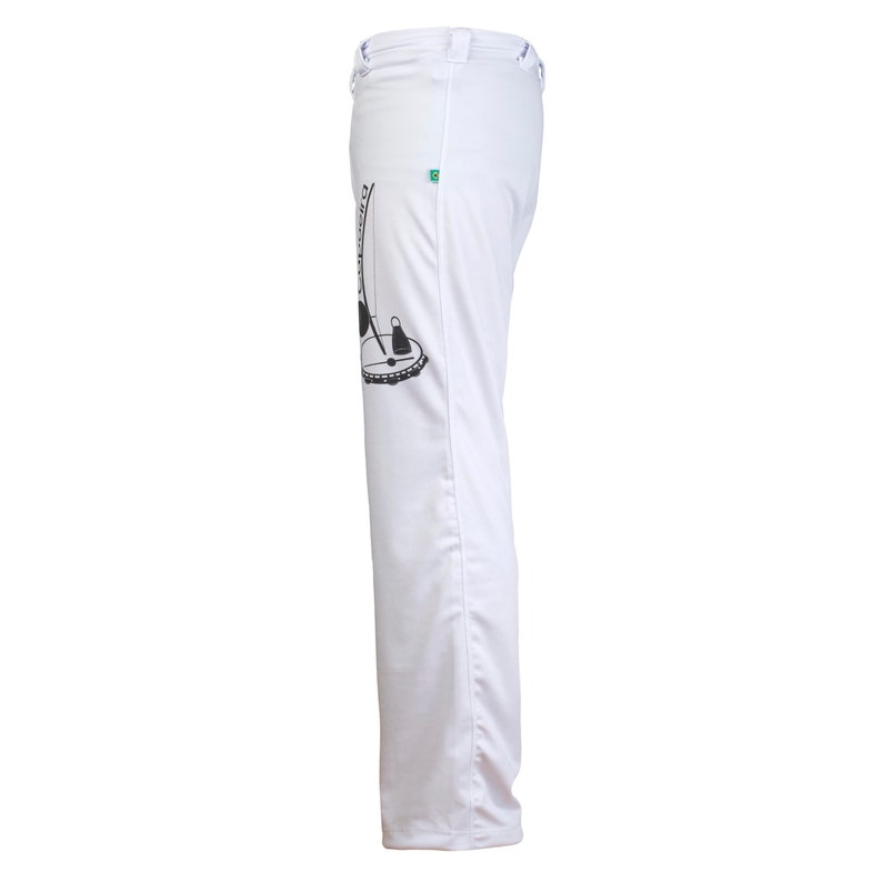 Capoeira Pants White Berimbau Print On Thigh
