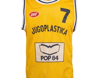RSA Toni Kukoc Signed Yellow Basketball Jersey (JSA)