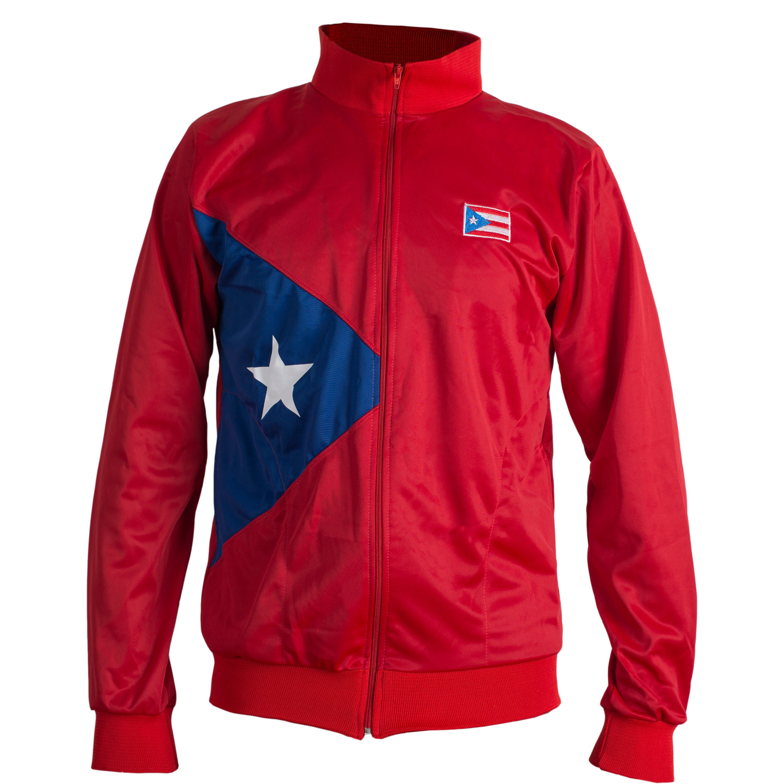 Image of Puerto Rico Jacket – Men’S | Red Caribbean With Flag