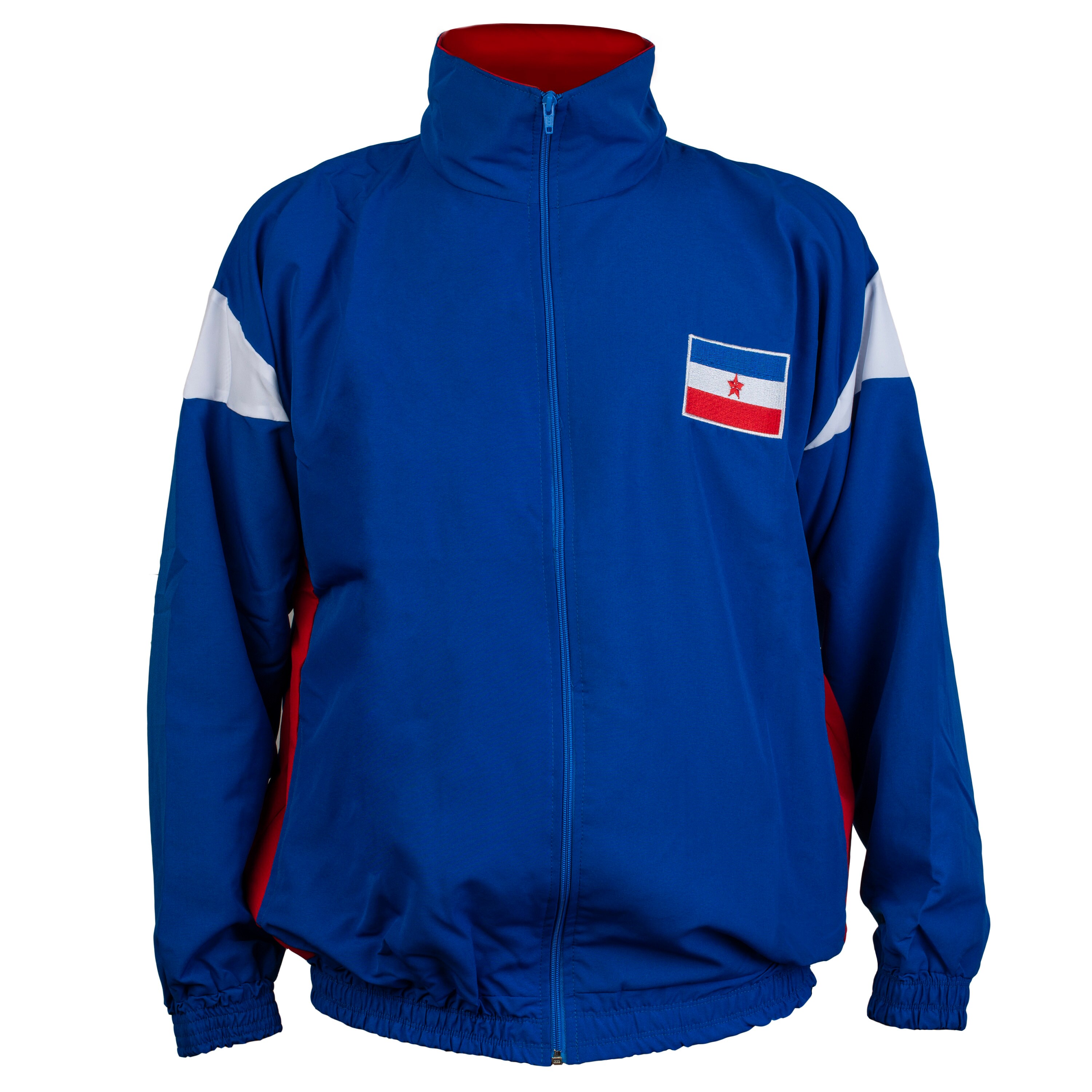 Image of Yugoslavia 1980's Retro Vintage Communist Era National Football Soccer Jacket Tracksuit Jumper